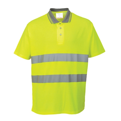 Immagine di Polo alta visibilità PORTWEST COTTON COMFORT colore giallo taglia S