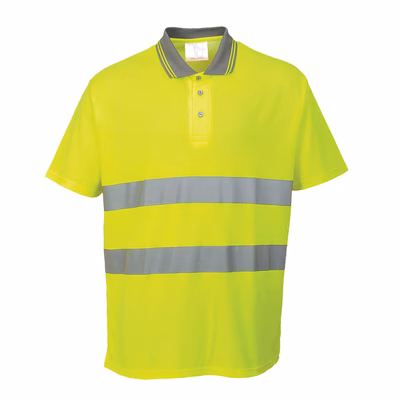 Immagine di Polo alta visibilità PORTWEST COTTON COMFORT colore giallo taglia XXXXL