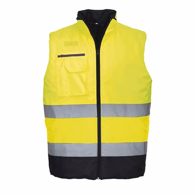 Immagine di Gilet imbottito bicolore hi-vis PORTWEST S267 colore giallo/blu navy taglia XXXL