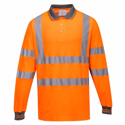 Immagine di Polo maniche lunghe cotton comfort hi-vis PORTWEST S271 colore arancione taglia XXXL