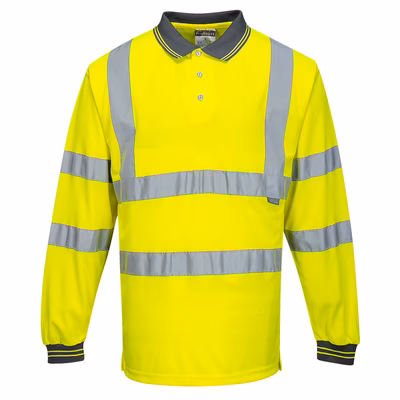 Immagine di Polo maniche lunghe alta visibilità PORTWEST S277 colore giallo taglia XXXXXL