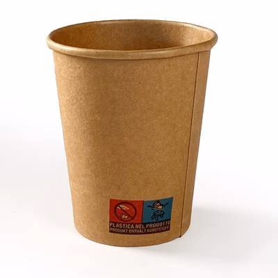 Immagine di Bicchieri in cartoncino avana con laminazione in polietilene (PE) 355 ml (12oz)