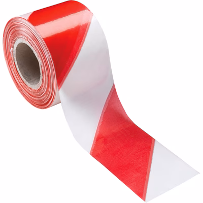 Immagine di Nastro segnaletico in polietilene mm 70x200 m bianco/rosso