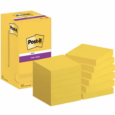 Immagine di Post-it 3M 654-s super sticky 90 ff 76x76 giallo
