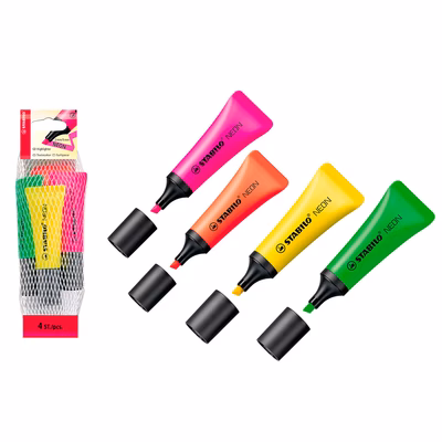 Immagine di Evidenziatore STABILO NEON retina 4 colori assortiti
