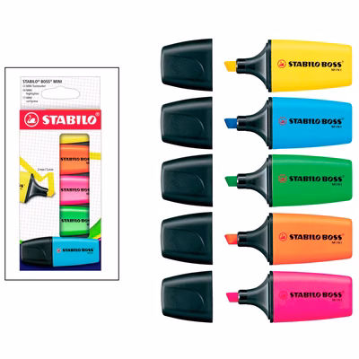 Immagine di Evidenziatore STABILO BOSS MINI 5 colori assortiti