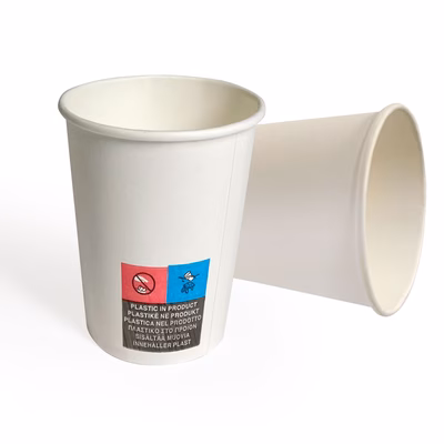 Immagine di Bicchieri in carta da caffè per bevande calde e fredde 3 oz/90 ml colore bianco