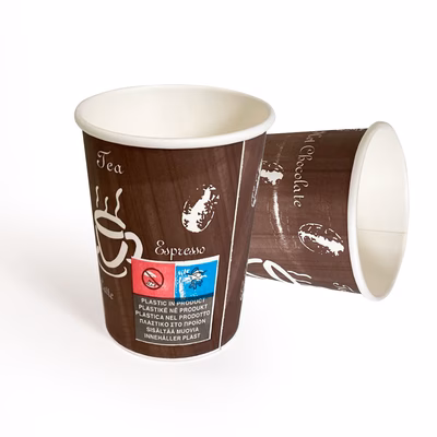 Immagine di Bicchieri in carta da caffè per bevande calde e fredde 3 oz/90 ml colore marrone