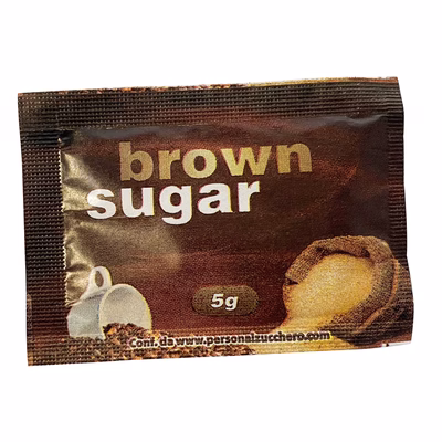 Immagine di Zucchero canna in bustina rettangolare cm 5x7 g5