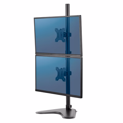 Immagine di Braccio monitor Fellowes doppio verticale con piedistallo, Seasa, Nero, Fino a 26"