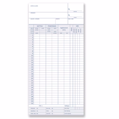 Immagine di Schede orologio mensili FLEX 1580 cm 10,4x22,5