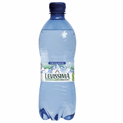 Immagine di Acqua minerale LEVISSIMA bottiglia 100% R-PET frizzante ml 500