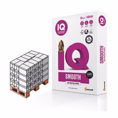 Immagine di Pallet carta bianca per fot.A4 g80 MONDI IQ SELECTION SMOOTH risma 500ff (Calabria-Sicilia-Sardegna)