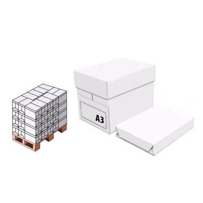 Immagine di Pallet carta bianca per fotocopie A3 g70 risma da 500 fogli (Penisola)