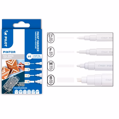 Immagine di Pennarello PILOT PINTOR set multi punta colore bianco