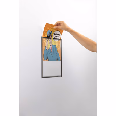 Immagine di Tasca porta documenti adesiva A4 DURABLE colore antracite