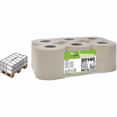 Immagine di MezzoPallet Carta igienica riciclata CELTEX E-TISSUE MINI SAND mini jumbo 2 veli 140 metri