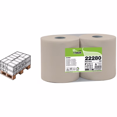 Immagine di MezzoPallet Carta igienica riciclata CELTEX E-TISSUE MAXI SAND maxi jumbo 2 veli 280 metri