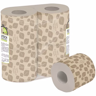 Immagine di Carta igienica fascettata riciclata CELTEX E-TISSUE SAND HOTEL 2 veli 180 strappi 18 metri