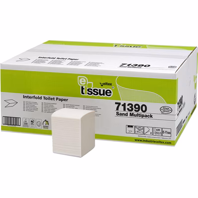 Immagine di Carta igienica riciclata intercalata CELTEX E-TISSUE SAND MULTIPACK 2 veli 250 fogli