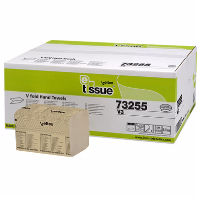 Immagine di Carta asciugamani riciclata piegata a "V" CELTEX E-TISSUE V3 3 veli 170 fogli