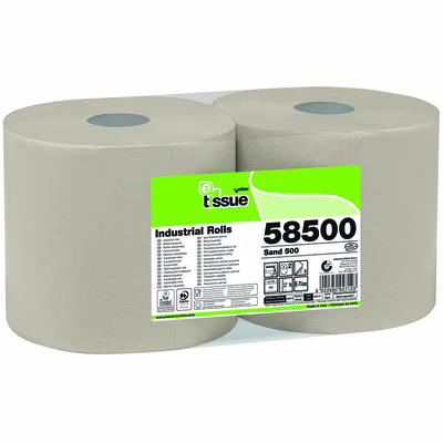 Immagine di Rotolo industriale riciclato CELTEX E-TISSUE SAND 500 3 veli 500 strappi metri 130