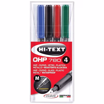Immagine di Pennarello permanent HI-TEXT OHP 780 punta media colori assortiti
