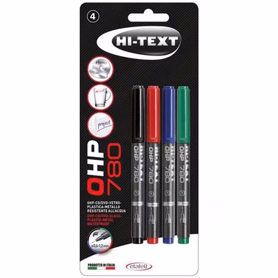 Immagine di Pennarello permanent HI-TEXT OHP 780 punta superfine colori assortiti