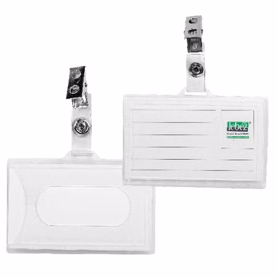 Immagine di Portabadge LEBEZ c/clip in pvc semirigido cm 9x5,6