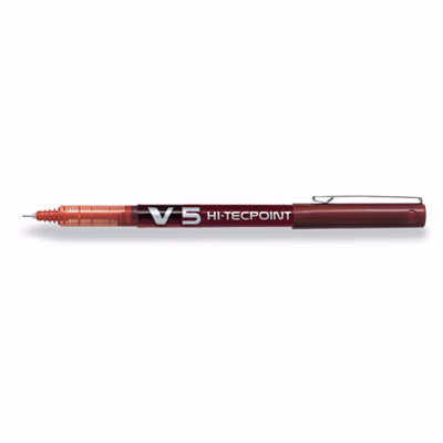 Immagine di Roller colore rosso PILOT HI-TECPOINT V5 punta superfine mm 0,5