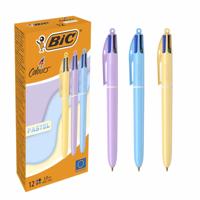 Immagine di Penna multifunzione a sfera a scatto BIC 4 COLOURS PASTEL punta media mm 1