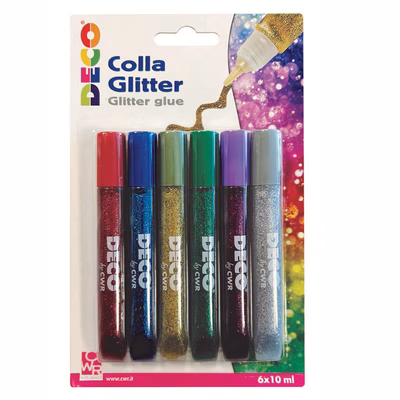 Immagine di Colla glitter DECO ml 10,5 colori assortiti