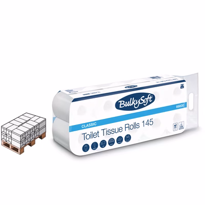 Immagine di Mezzo pallet carta igienica BULKY SOFT CLASSIC 2 veli 145 strappi metri 15,22