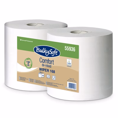 Immagine di Rotolo industriale riciclato BULKY SOFT COMFORT WIPER 168 2 veli 800 strappi metri 168