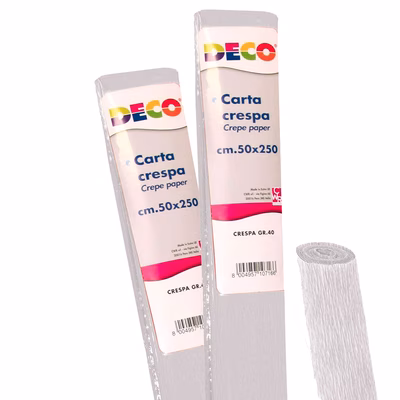 Immagine di Carta crespa DECO g40 rotolo cm 50x250 colore bianco