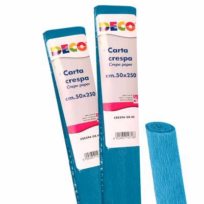 Immagine di Carta crespa DECO g40 rotolo cm 50x250 colore azzurro baby