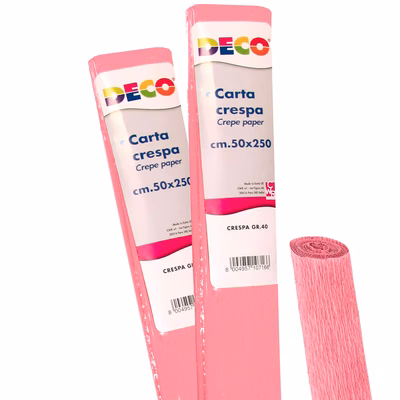 Immagine di Carta crespa DECO g40 rotolo cm 50x250 colore rosa baby