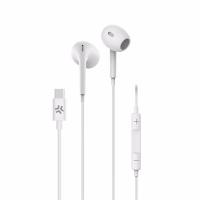 Immagine di Auricolari con filo si USB-C Bianco CELLY UP1300TYPEC - USB-C Stereo Wired Earphones UP1300TYPECWH