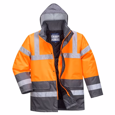 Immagine di Giacca traffic bicolore hi-vis PORTWEST S467 colore arancione/grigio taglia XXXL
