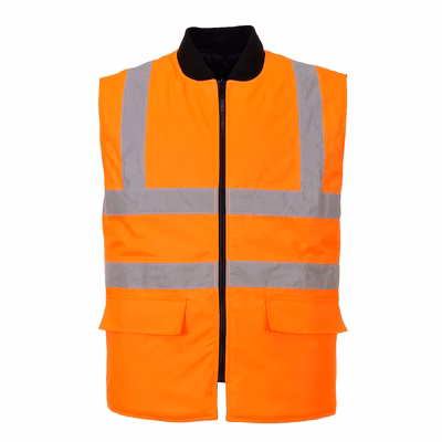 Immagine di Gilet imbottito reversibile alta visibilità PORTWEST S469 colore arancione taglia M