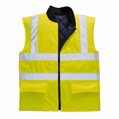 Immagine di Gilet imbottito reversibile alta visibilità PORTWEST S469 colore giallo taglia XXXL