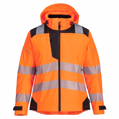 Immagine di Giacca pw3 antipioggia donna hi-vis PORTWEST PW389 colore arancione/nero taglia L