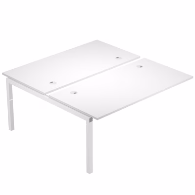 Immagine di Modulo aggiuntivo bench 2 posti WORK cm 120x165x75 gamba metallo piano bianco