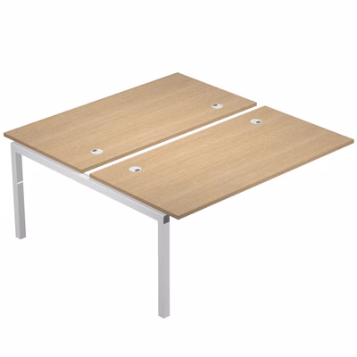 Immagine di Modulo aggiuntivo bench 2 posti WORK cm 120x165x75 gamba metallo piano rovere chiaro