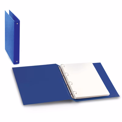 Immagine di Cartella in fibrone 4 anelli tondi mm 25 colore blu