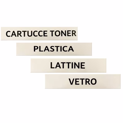 Immagine di Etichette adesive per cestini raccolta differenziata cm 29x6 colore bianco