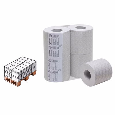 Immagine di Mezzo pallet carta igienica fascettata CELTEX TISSUE FLOWERS HOTEL 2 veli 180 strappi metri