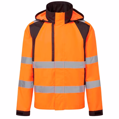 Immagine di Giacca antipioggia ad alta visibilità PORTWEST CD860 arancione/nero taglia XL