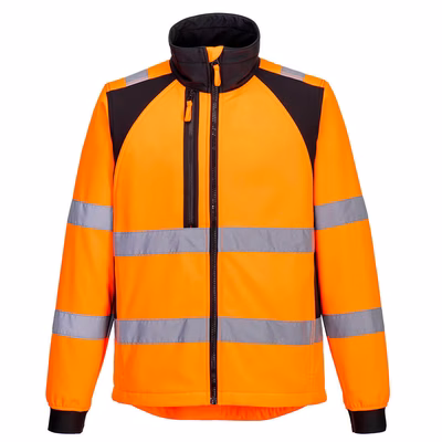 Immagine di Giacca da lavoro softshell ad alta visibilità PORTWEST CD875 arancione/nero taglia XXXL