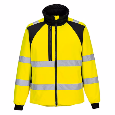 Immagine di Giacca da lavoro softshell ad alta visibilità PORTWEST CD875 giallo/nero taglia XXL
